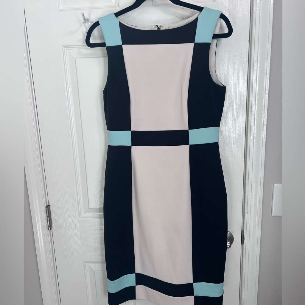 Maggy London Ivory And Ebony Dress, Size 10